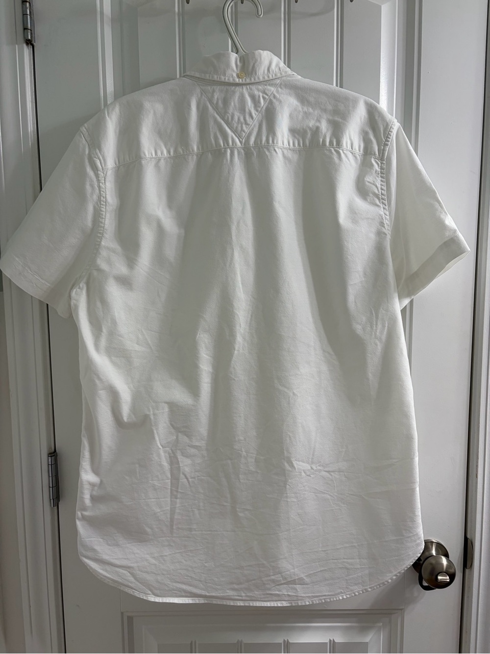 Tommy Hilfiger Men’s White Oxford Stretch Short-Sleeve Button-Down L Classic - Picture 7 of 9